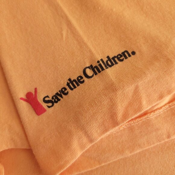 Vintage 90s Save the Children When I Grow Up whimsical cute orange cream shirt - Picture 3 of 5